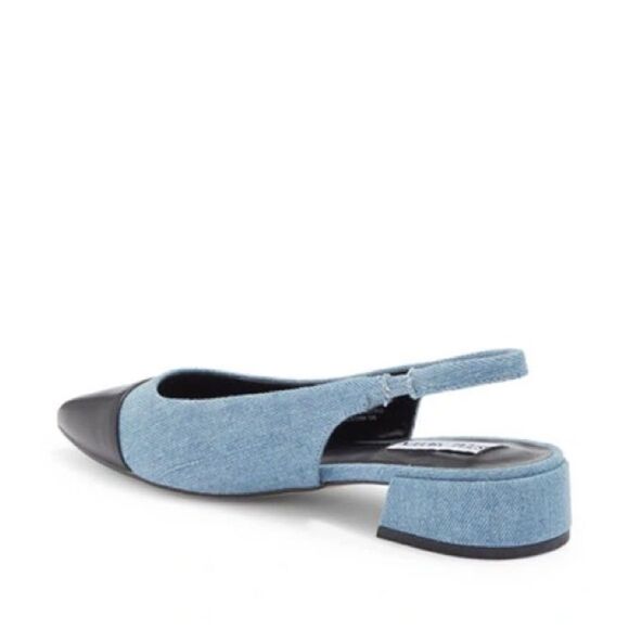 Revolve Steve Madden Coralyn Denim Jean Slingback Pointed Toe Flat NWOT - Picture 2 of 10